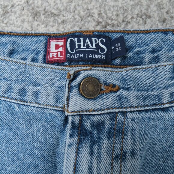 Vintage 2000s Chaps Ralph‎ Lauren Denim Blue Jeans Stone Wash Size 36x32 Casual - Picture 2 of 6